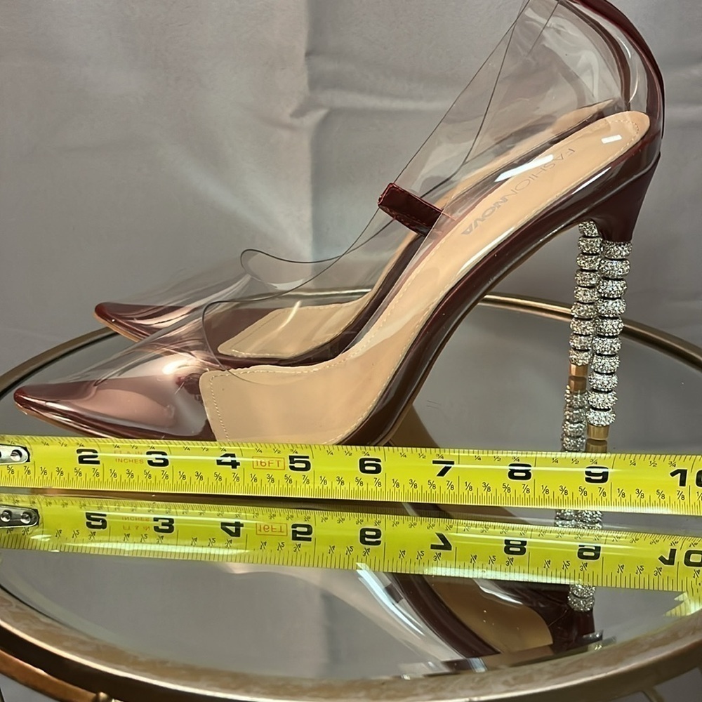 FASHION NOVA women’s size 8.5 stiletto high heels. Clear see through… EUC - Picture 6 of 14